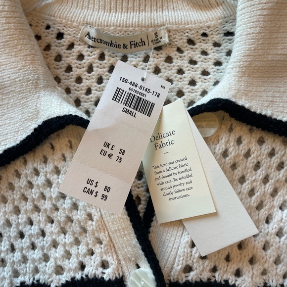 Abercrombie & Fitch Crotchet-Style Button-Up Polo - Picture 3 of 4